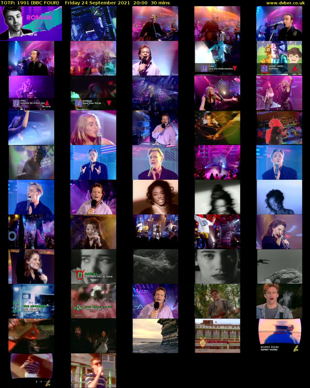 TOTP: 1991 (BBC FOUR) Friday 24 September 2021 20:00 - 20:30