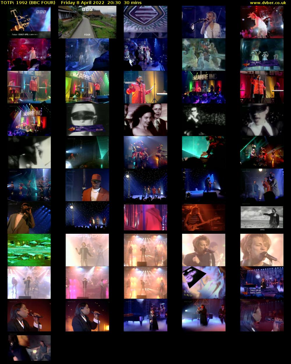 TOTP: 1992 (BBC FOUR) Friday 8 April 2022 20:30 - 21:00
