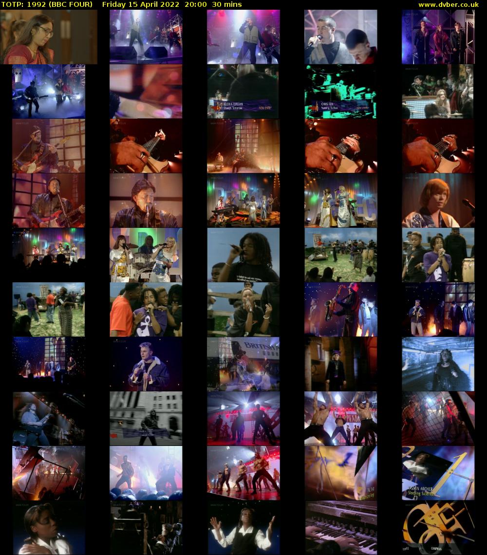 TOTP: 1992 (BBC FOUR) Friday 15 April 2022 20:00 - 20:30