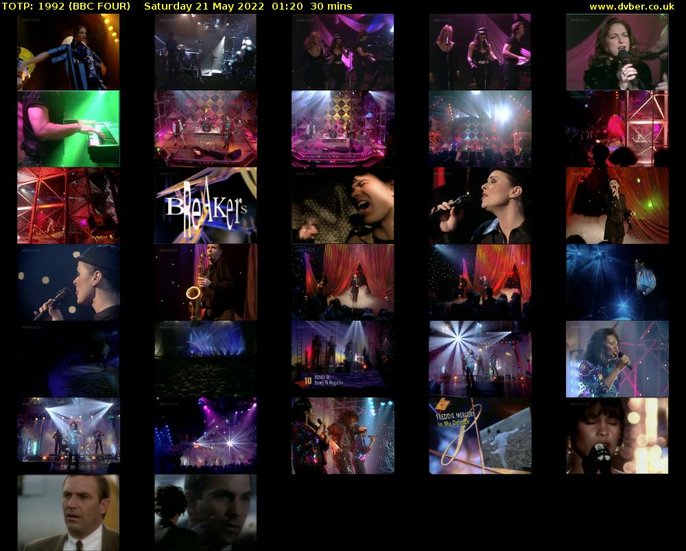 TOTP: 1992 (BBC FOUR) Saturday 21 May 2022 01:20 - 01:50