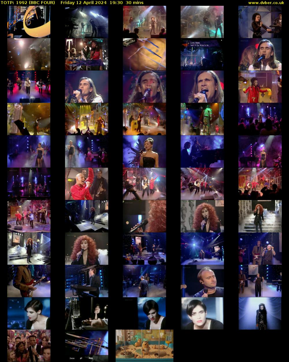 TOTP: 1992 (BBC FOUR) Friday 12 April 2024 19:30 - 20:00