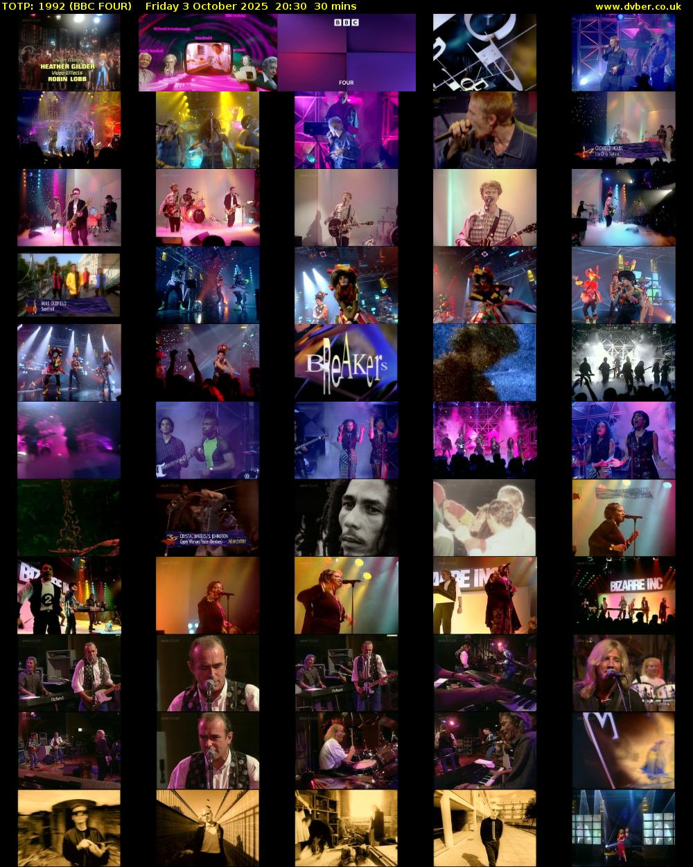 TOTP: 1992 (BBC FOUR) Friday 3 October 2025 20:30 - 21:00