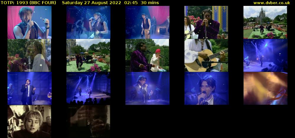 TOTP: 1993 (BBC FOUR) Saturday 27 August 2022 02:45 - 03:15