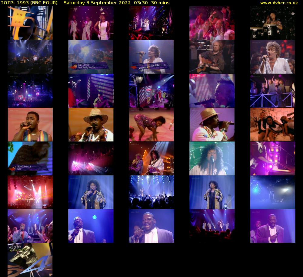 TOTP: 1993 (BBC FOUR) Saturday 3 September 2022 03:30 - 04:00