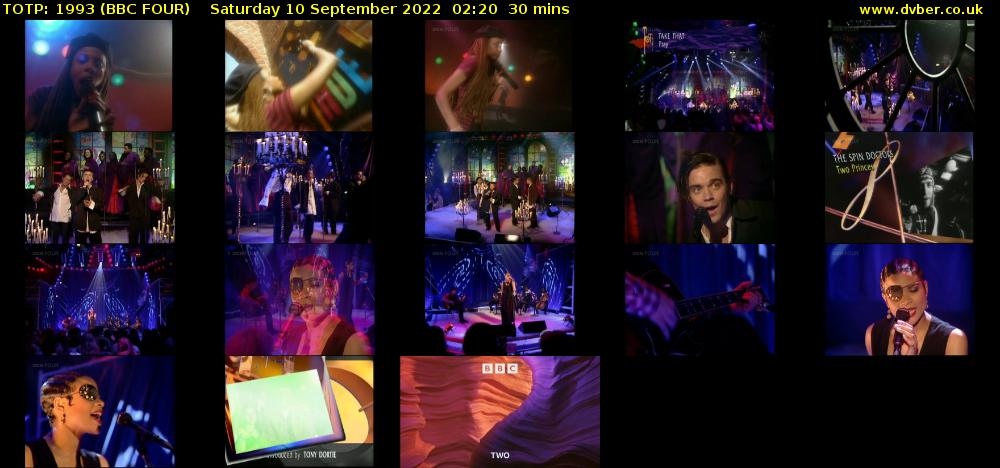 TOTP: 1993 (BBC FOUR) Saturday 10 September 2022 02:20 - 02:50