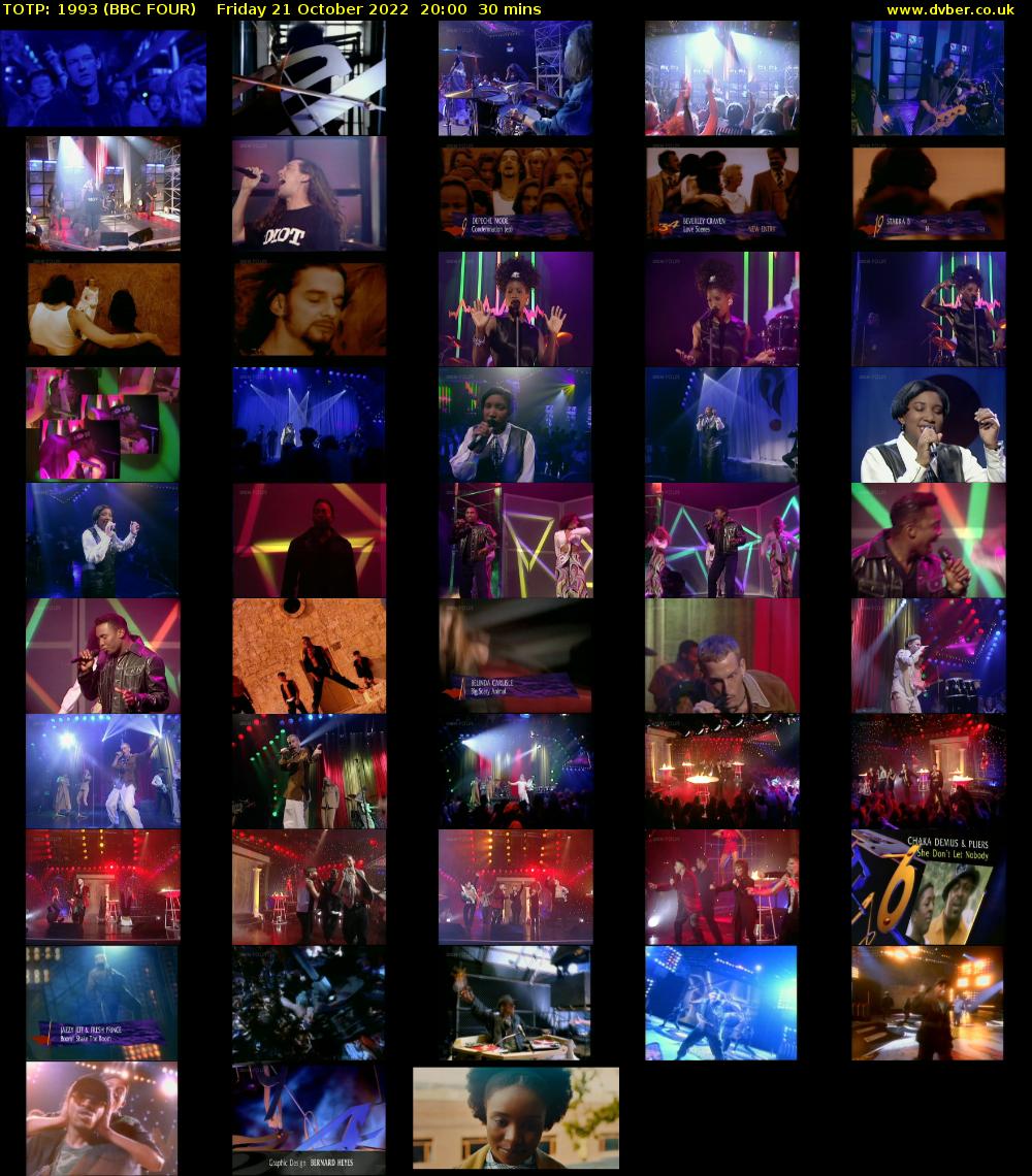 TOTP: 1993 (BBC FOUR) Friday 21 October 2022 20:00 - 20:30