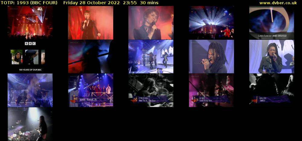 TOTP: 1993 (BBC FOUR) Friday 28 October 2022 23:55 - 00:25