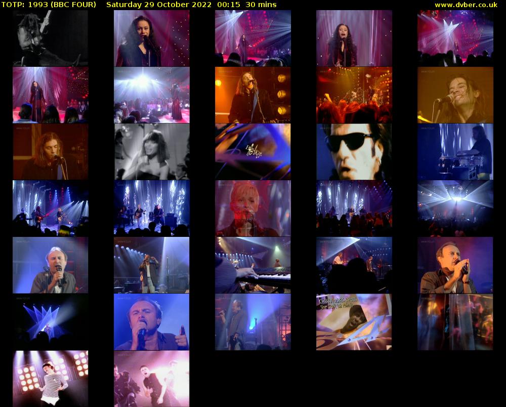 TOTP: 1993 (BBC FOUR) Saturday 29 October 2022 00:15 - 00:45
