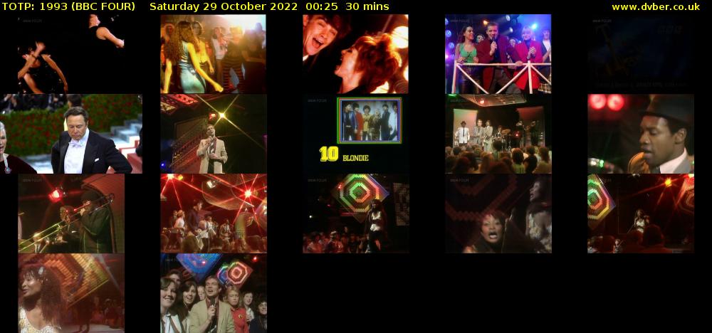 TOTP: 1993 (BBC FOUR) Saturday 29 October 2022 00:25 - 00:55
