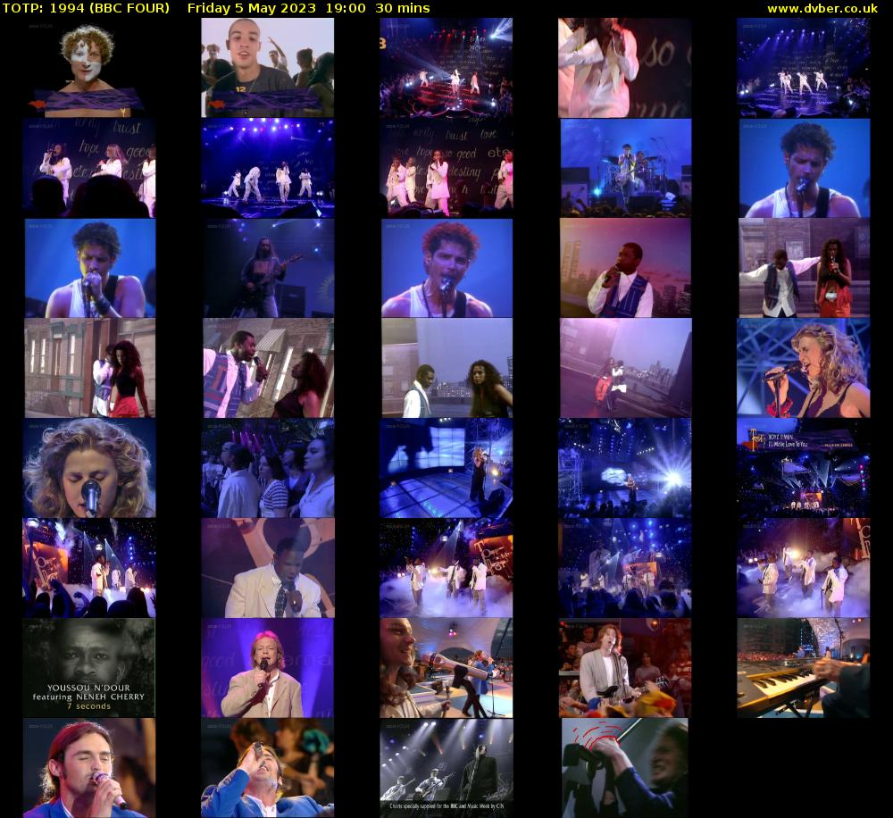 TOTP: 1994 (BBC FOUR) Friday 5 May 2023 19:00 - 19:30