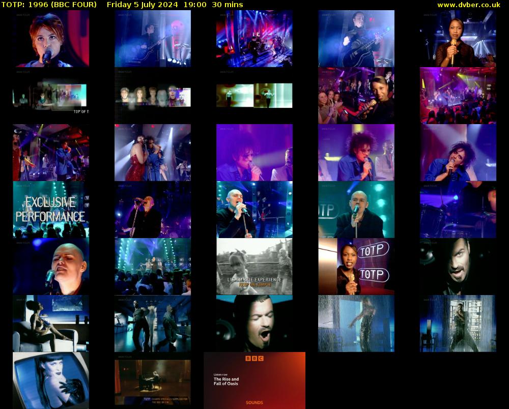 TOTP: 1996 (BBC FOUR) Friday 5 July 2024 19:00 - 19:30