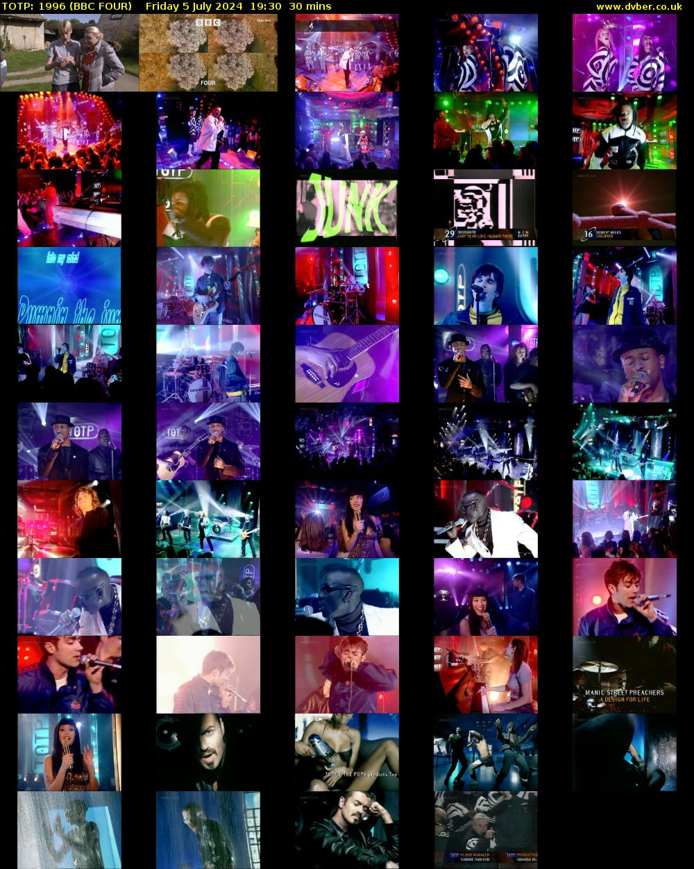 TOTP: 1996 (BBC FOUR) Friday 5 July 2024 19:30 - 20:00