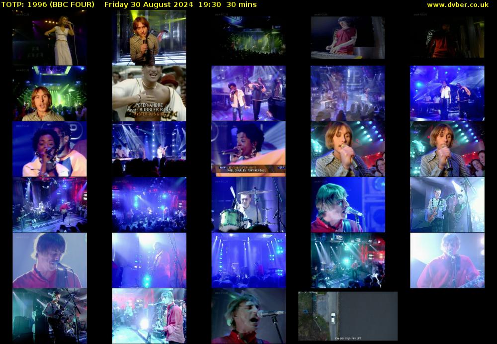 TOTP: 1996 (BBC FOUR) Friday 30 August 2024 19:30 - 20:00