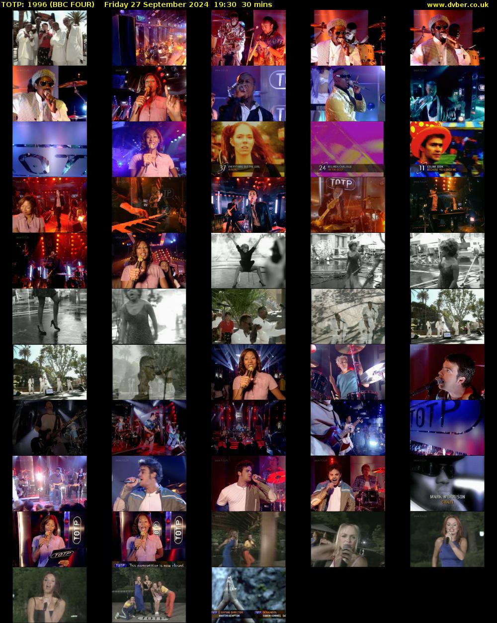 TOTP: 1996 (BBC FOUR) Friday 27 September 2024 19:30 - 20:00