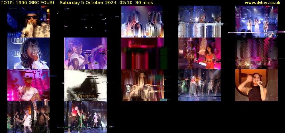 TOTP: 1996 (BBC FOUR) Saturday 5 October 2024 02:10 - 02:40