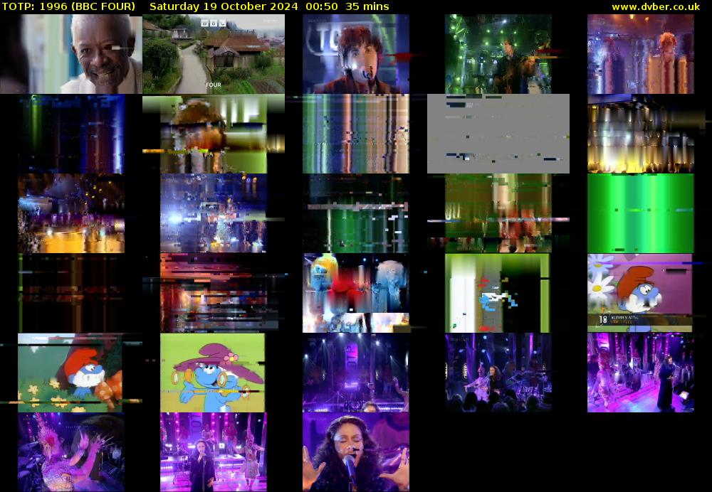 TOTP: 1996 (BBC FOUR) Saturday 19 October 2024 00:50 - 01:25