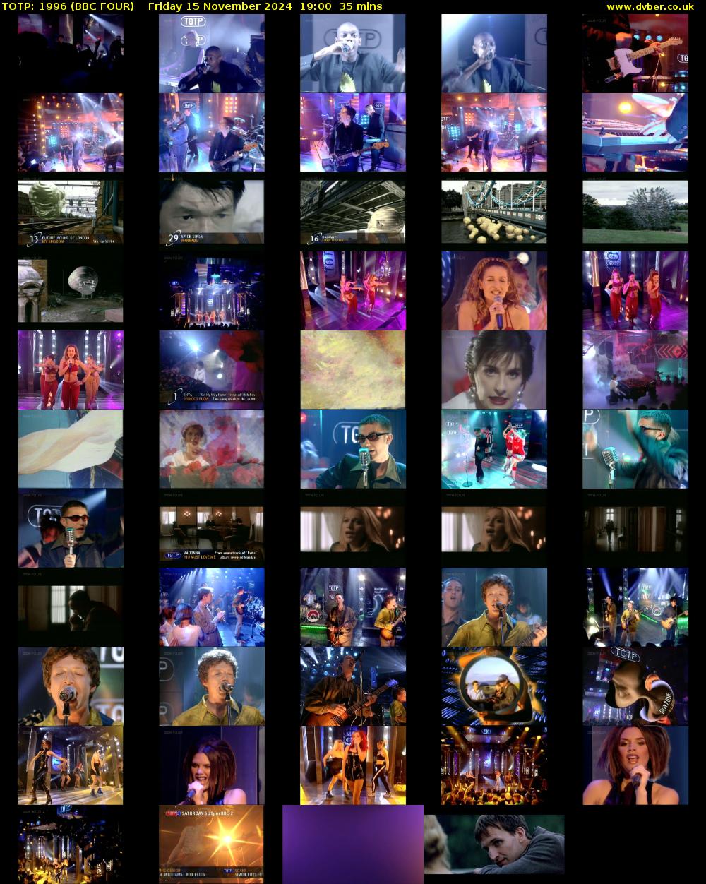 TOTP: 1996 (BBC FOUR) Friday 15 November 2024 19:00 - 19:35