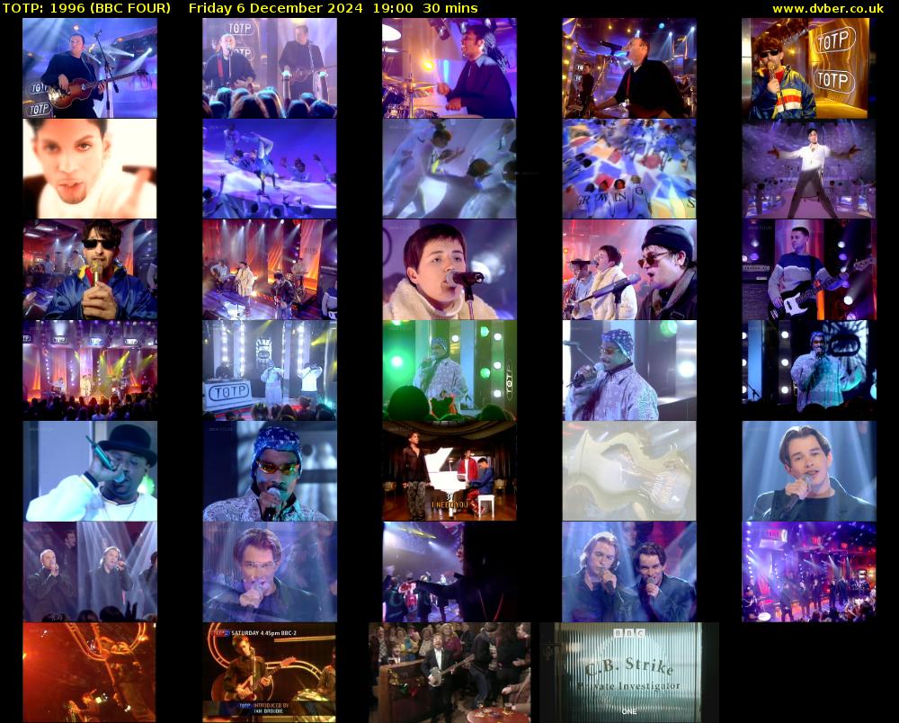 TOTP: 1996 (BBC FOUR) Friday 6 December 2024 19:00 - 19:30