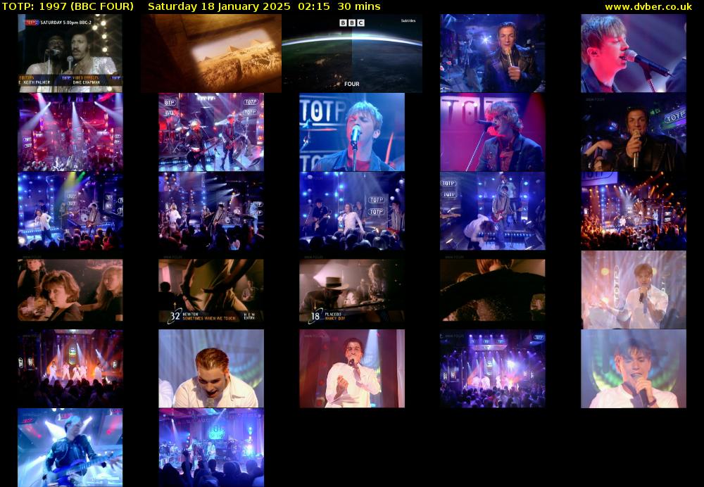 TOTP: 1997 (BBC FOUR) Saturday 18 January 2025 02:15 - 02:45