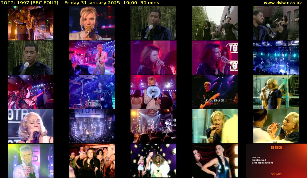 TOTP: 1997 (BBC FOUR) Friday 31 January 2025 19:00 - 19:30