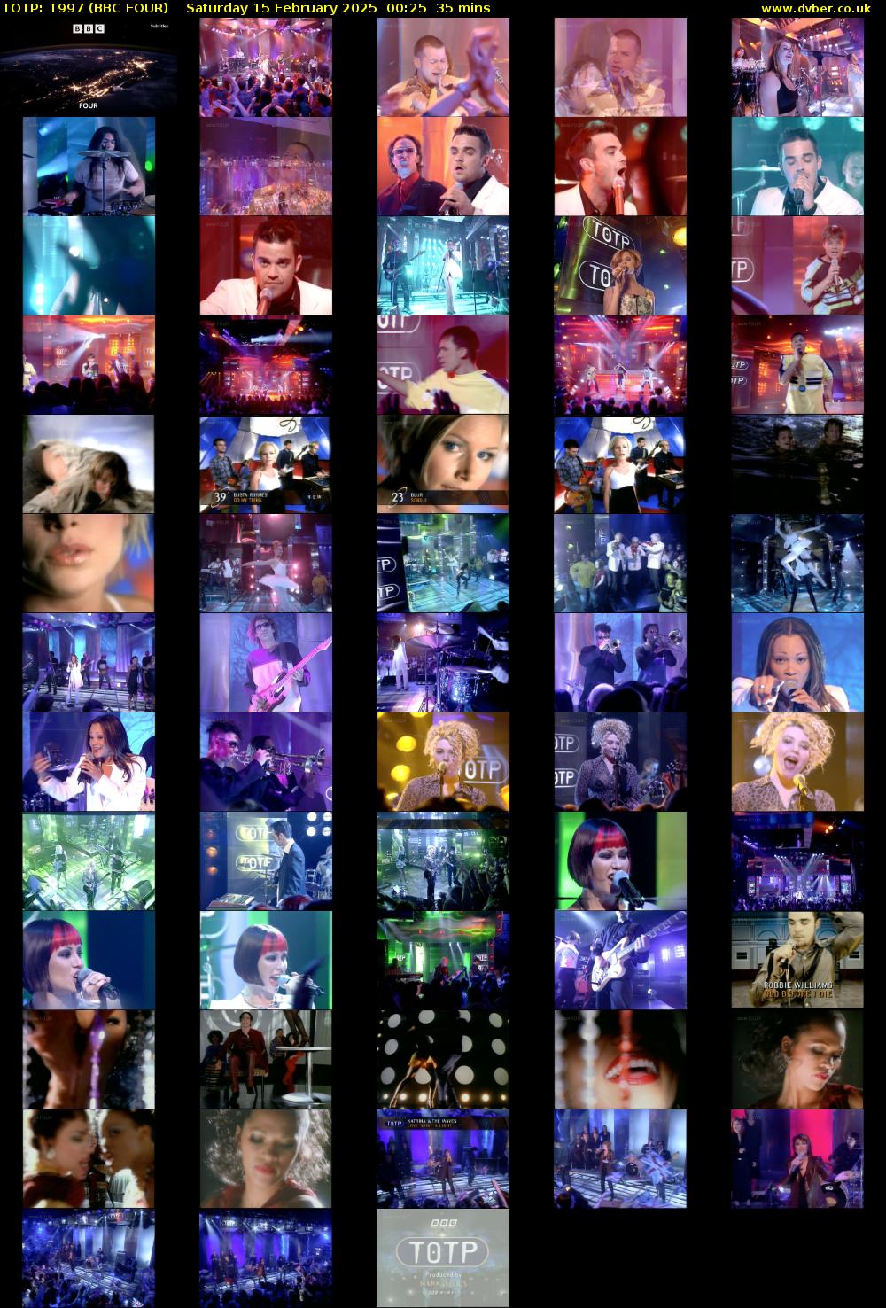 TOTP: 1997 (BBC FOUR) Saturday 15 February 2025 00:25 - 01:00