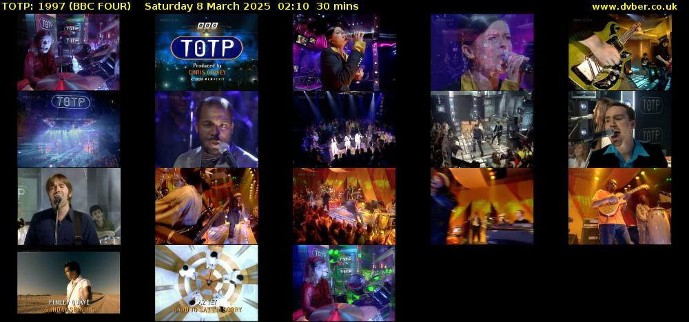 TOTP: 1997 (BBC FOUR) Saturday 8 March 2025 02:10 - 02:40