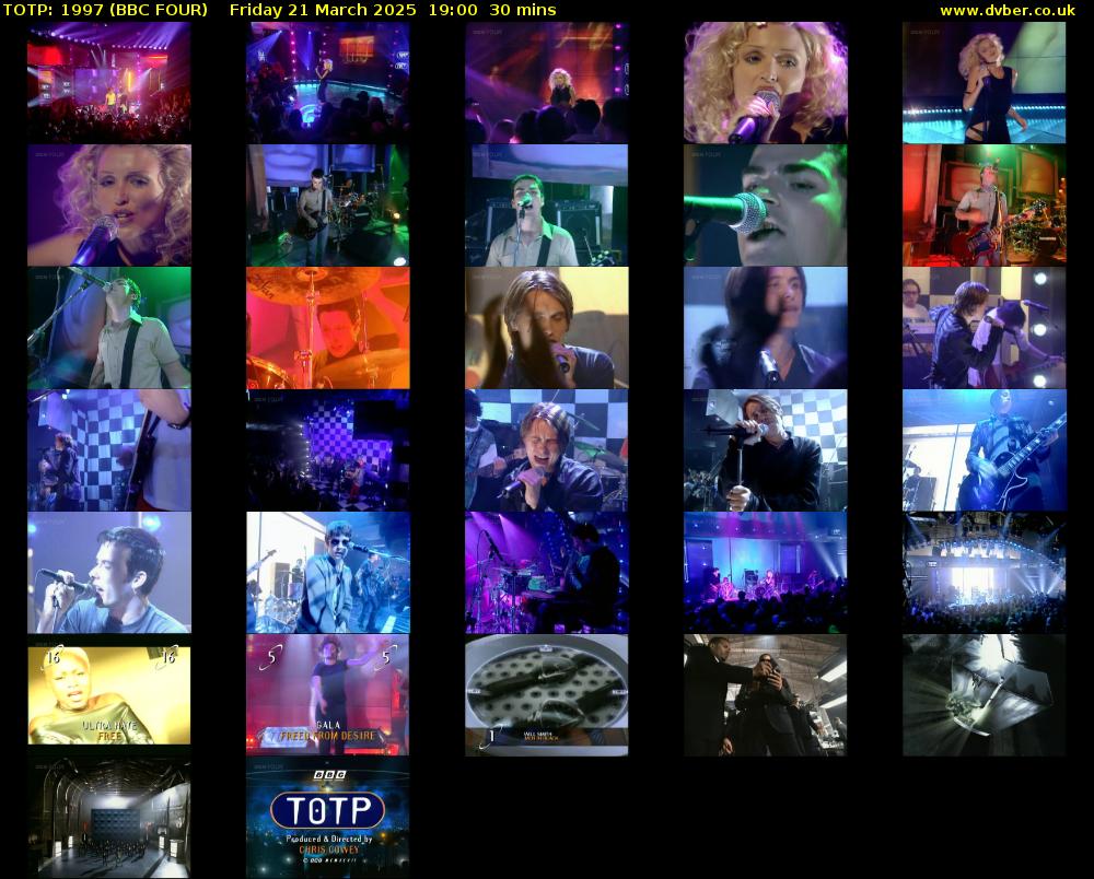 TOTP: 1997 (BBC FOUR) Friday 21 March 2025 19:00 - 19:30