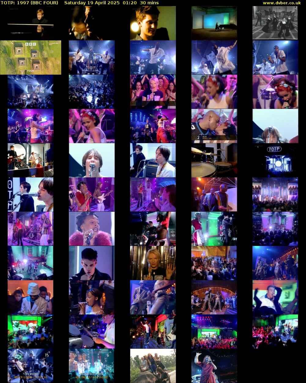 TOTP: 1997 (BBC FOUR) Saturday 19 April 2025 01:20 - 01:50