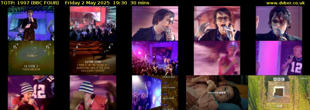 TOTP: 1997 (BBC FOUR) Friday 2 May 2025 19:30 - 20:00