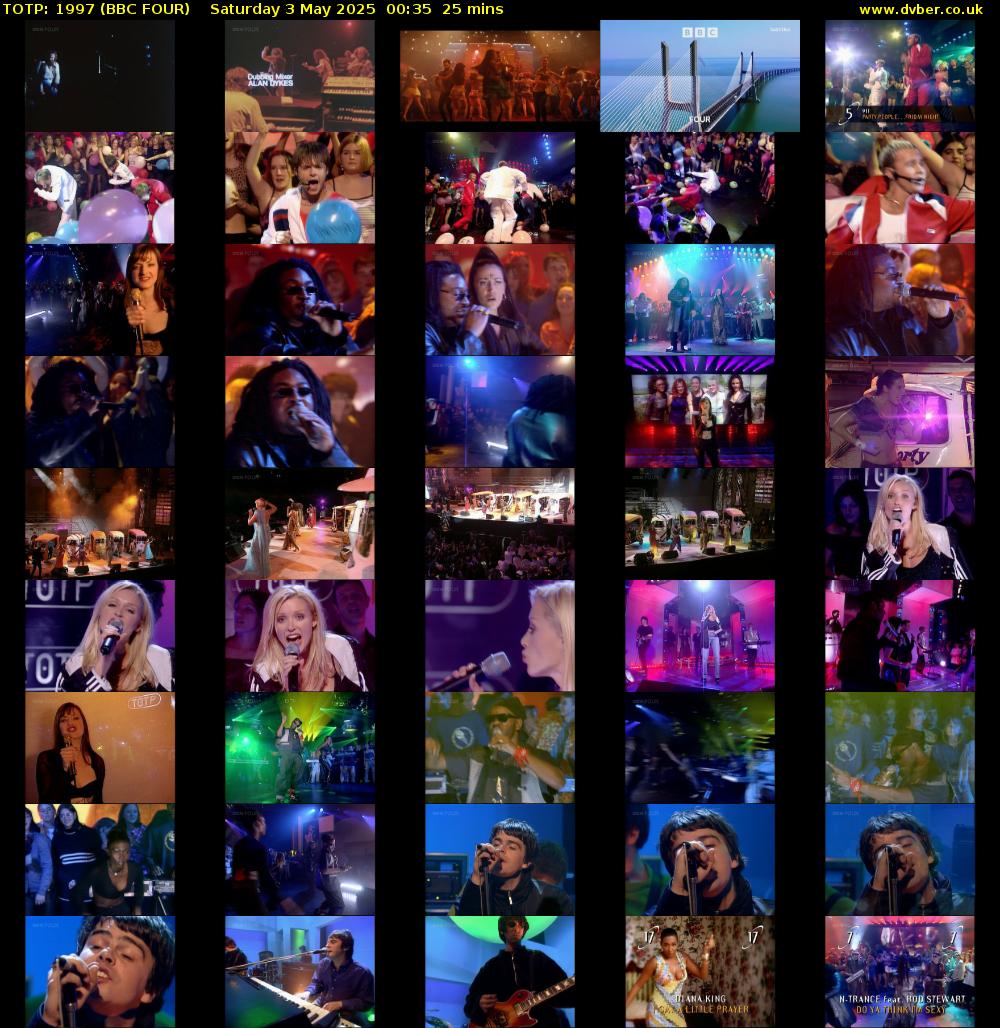 TOTP: 1997 (BBC FOUR) Saturday 3 May 2025 00:35 - 01:00