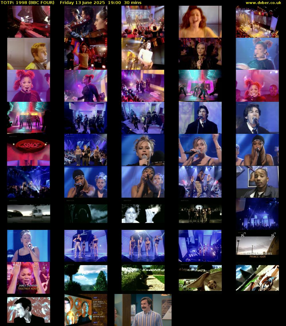 TOTP: 1998 (BBC FOUR) Friday 13 June 2025 19:00 - 19:30