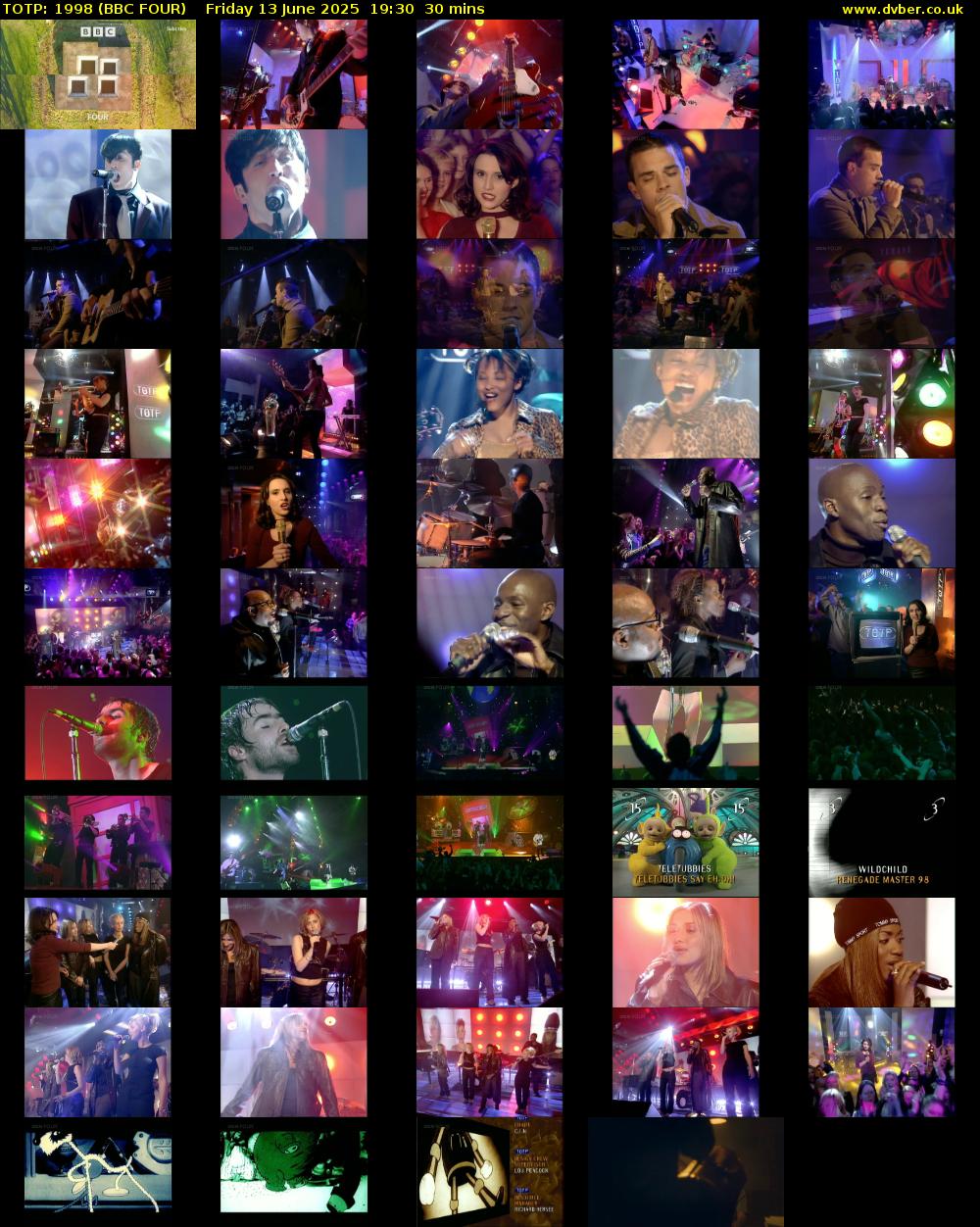 TOTP: 1998 (BBC FOUR) Friday 13 June 2025 19:30 - 20:00