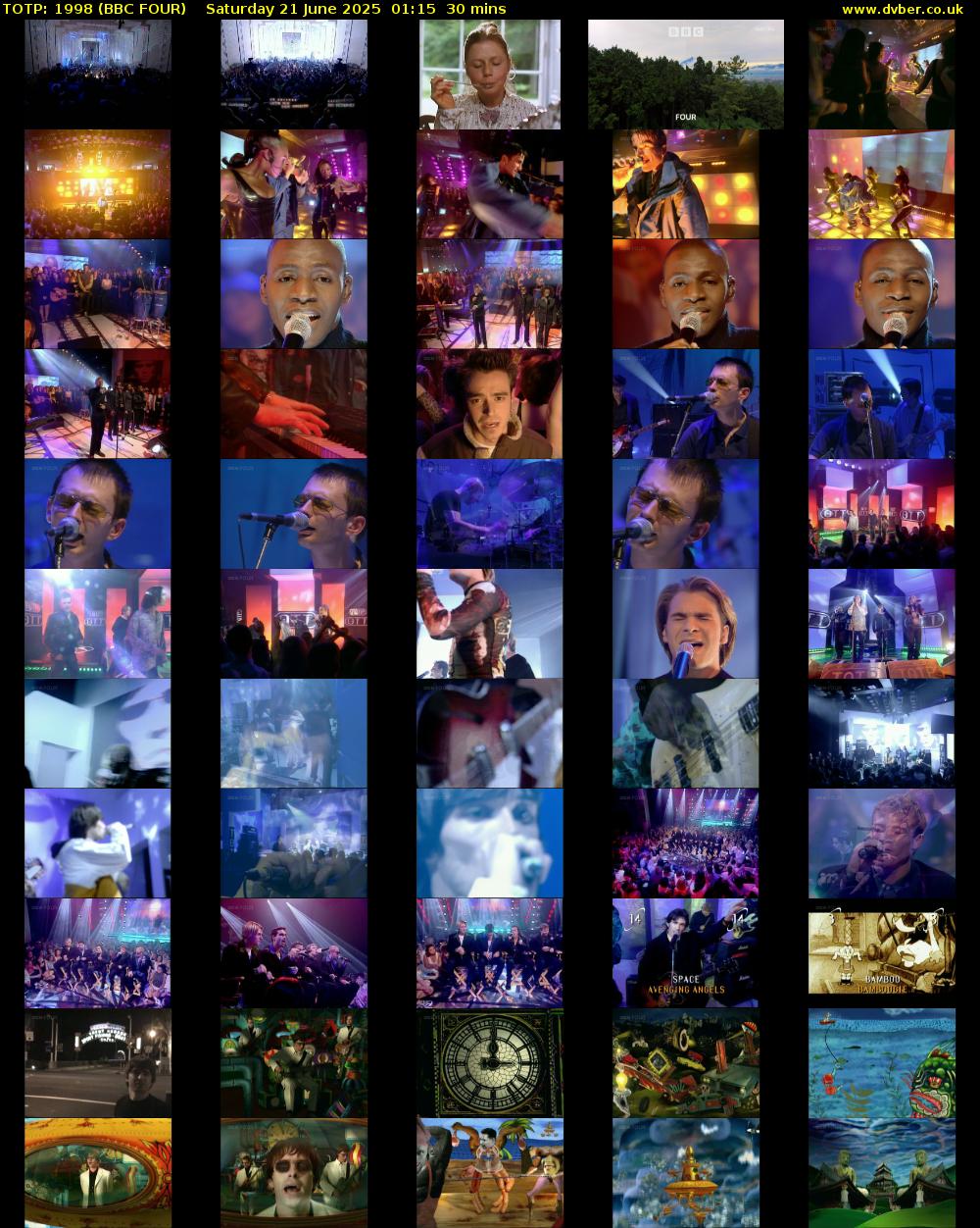 TOTP: 1998 (BBC FOUR) Saturday 21 June 2025 01:15 - 01:45