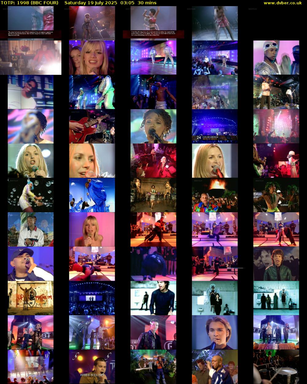 TOTP: 1998 (BBC FOUR) Saturday 19 July 2025 03:05 - 03:35