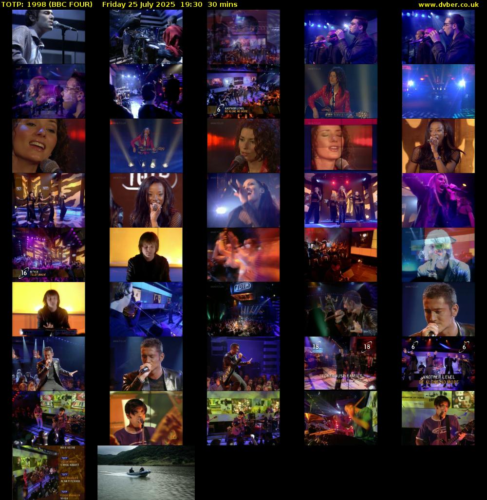 TOTP: 1998 (BBC FOUR) Friday 25 July 2025 19:30 - 20:00