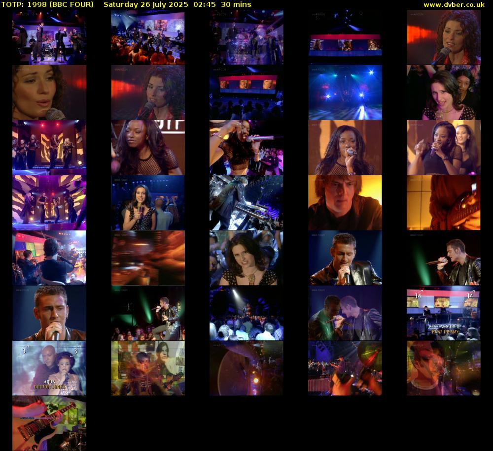 TOTP: 1998 (BBC FOUR) Saturday 26 July 2025 02:45 - 03:15