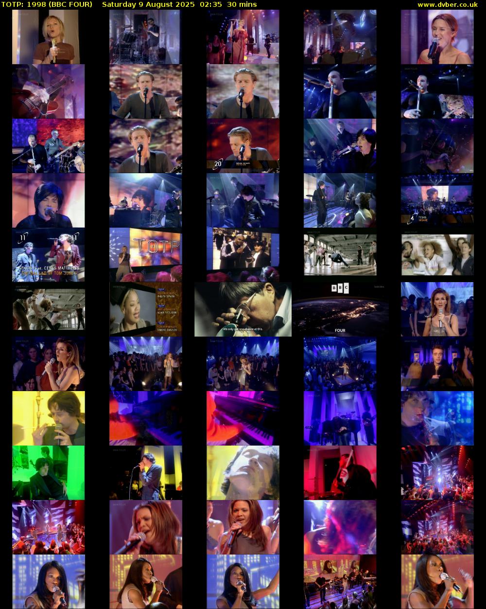 TOTP: 1998 (BBC FOUR) Saturday 9 August 2025 02:35 - 03:05