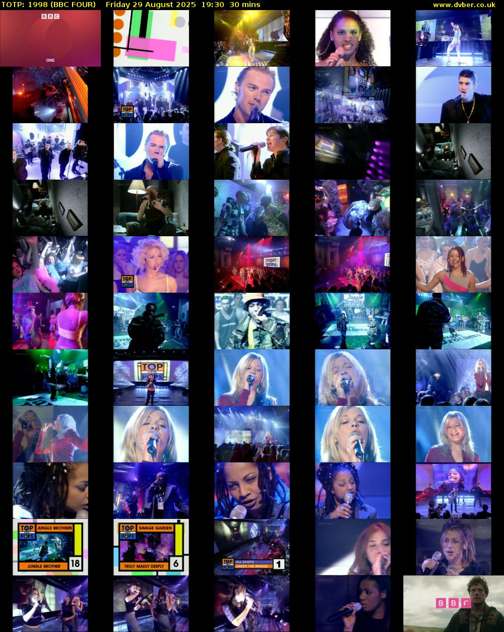 TOTP: 1998 (BBC FOUR) Friday 29 August 2025 19:30 - 20:00