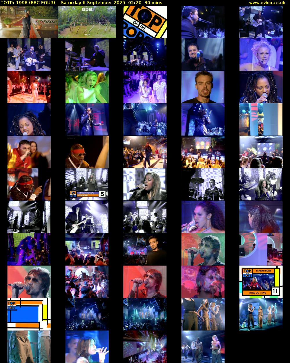 TOTP: 1998 (BBC FOUR) Saturday 6 September 2025 02:20 - 02:50