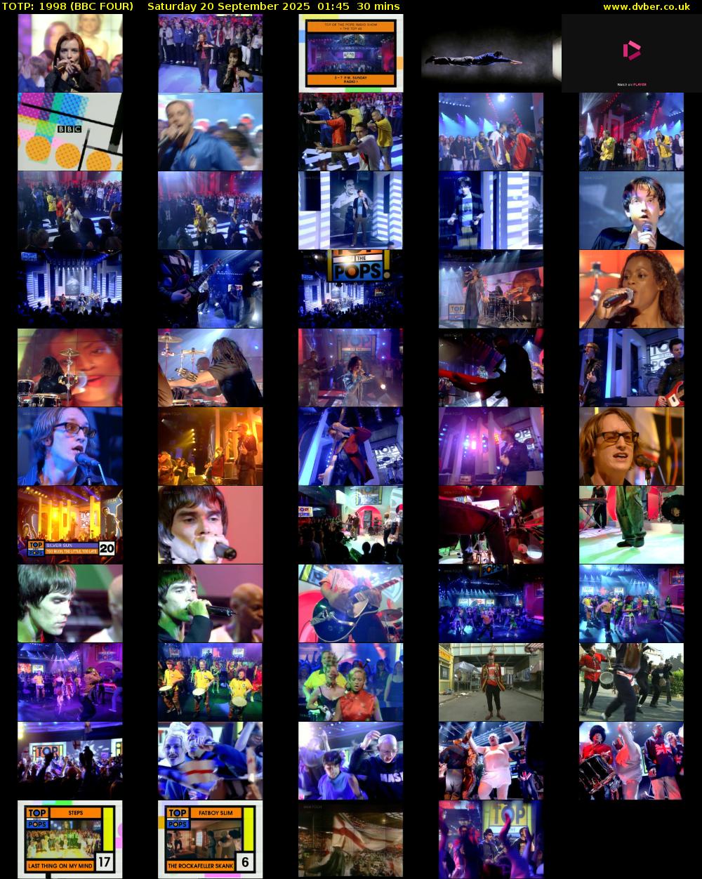 TOTP: 1998 (BBC FOUR) Saturday 20 September 2025 01:45 - 02:15