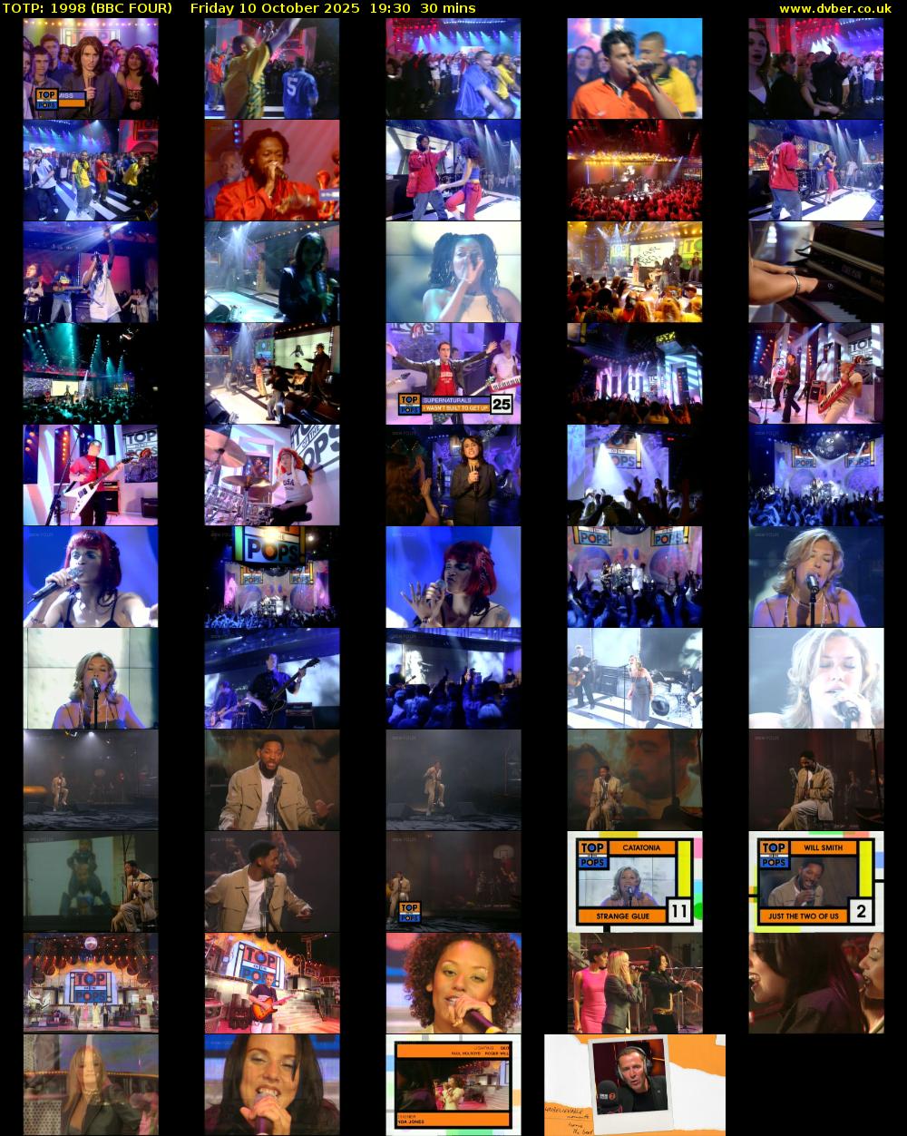 TOTP: 1998 (BBC FOUR) Friday 10 October 2025 19:30 - 20:00