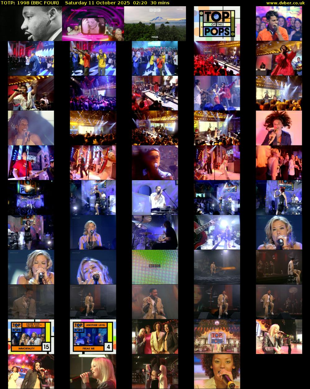 TOTP: 1998 (BBC FOUR) Saturday 11 October 2025 02:20 - 02:50