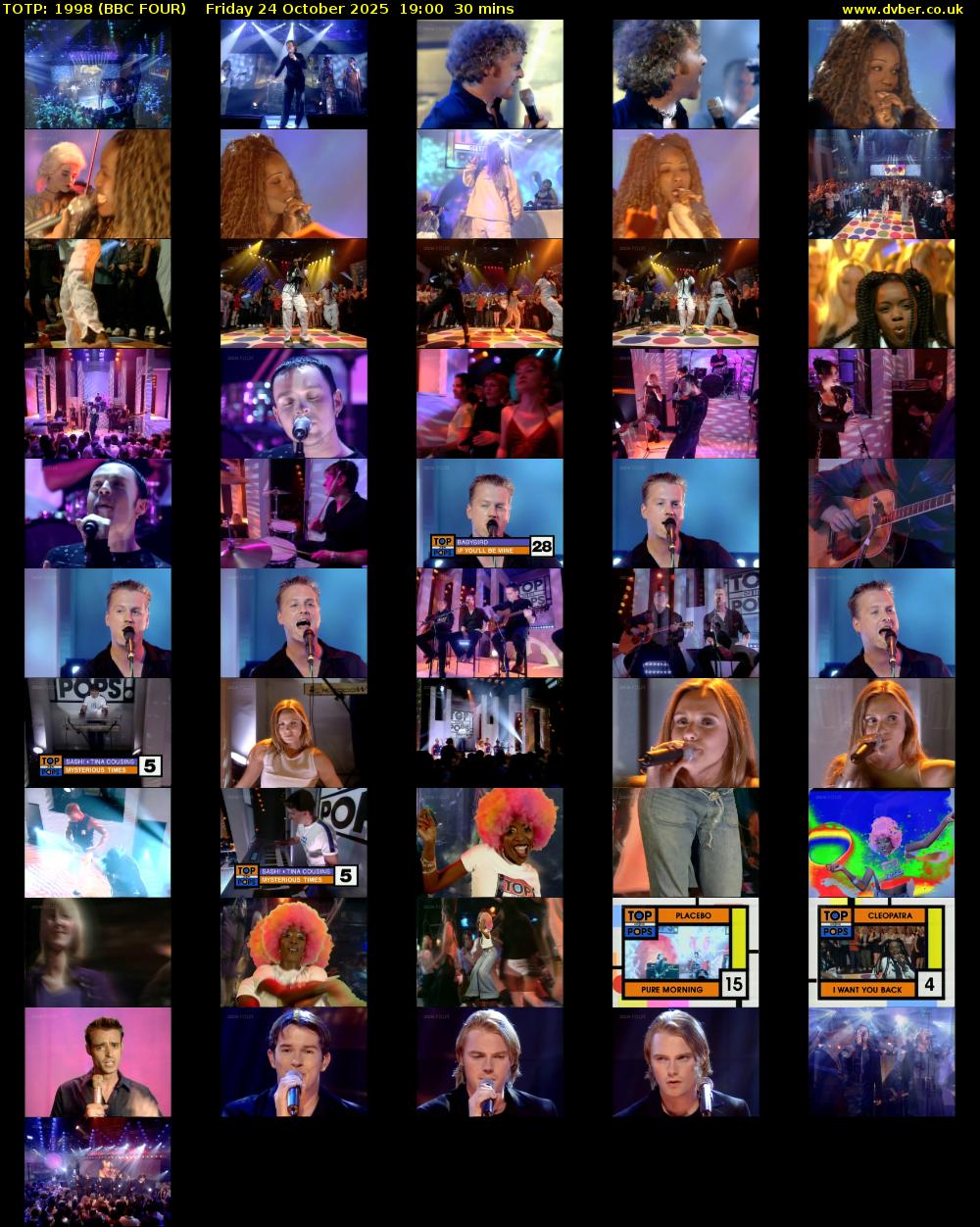 TOTP: 1998 (BBC FOUR) Friday 24 October 2025 19:00 - 19:30