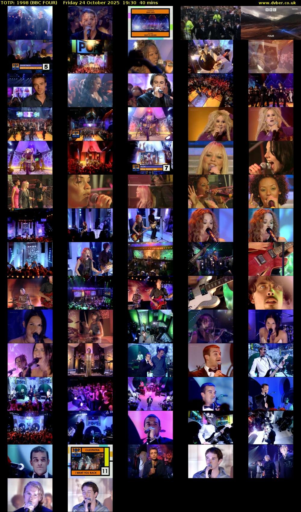 TOTP: 1998 (BBC FOUR) Friday 24 October 2025 19:30 - 20:10