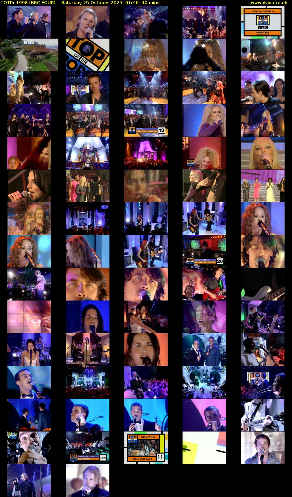 TOTP: 1998 (BBC FOUR) Saturday 25 October 2025 01:40 - 02:20