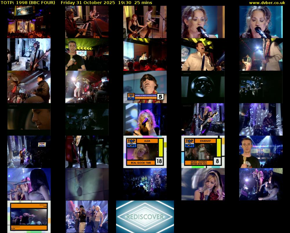 TOTP: 1998 (BBC FOUR) Friday 31 October 2025 19:30 - 19:55