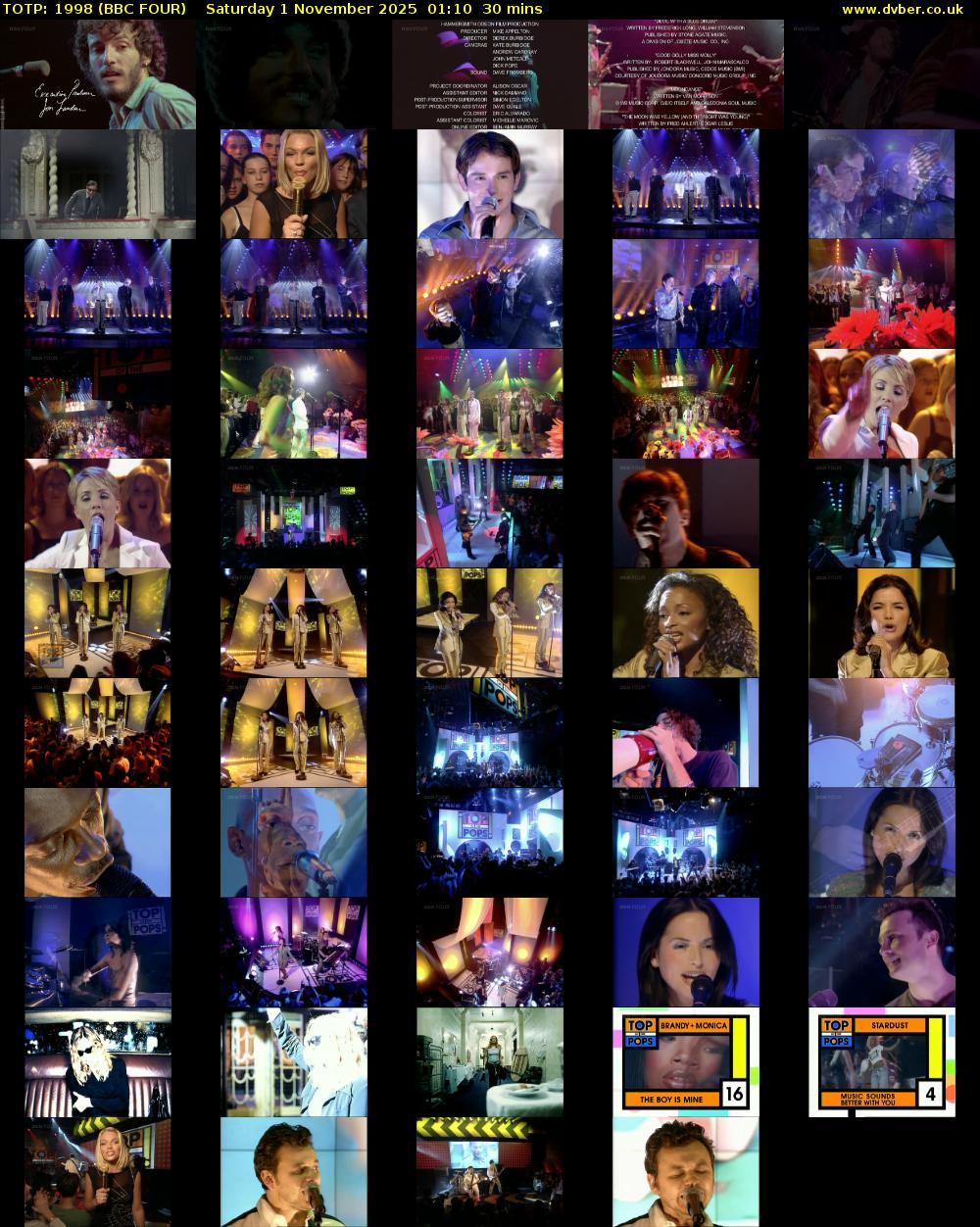 TOTP: 1998 (BBC FOUR) Saturday 1 November 2025 01:10 - 01:40