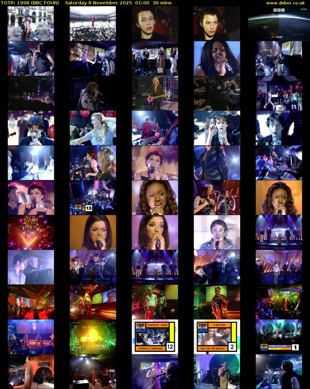 TOTP: 1998 (BBC FOUR) Saturday 8 November 2025 01:00 - 01:30