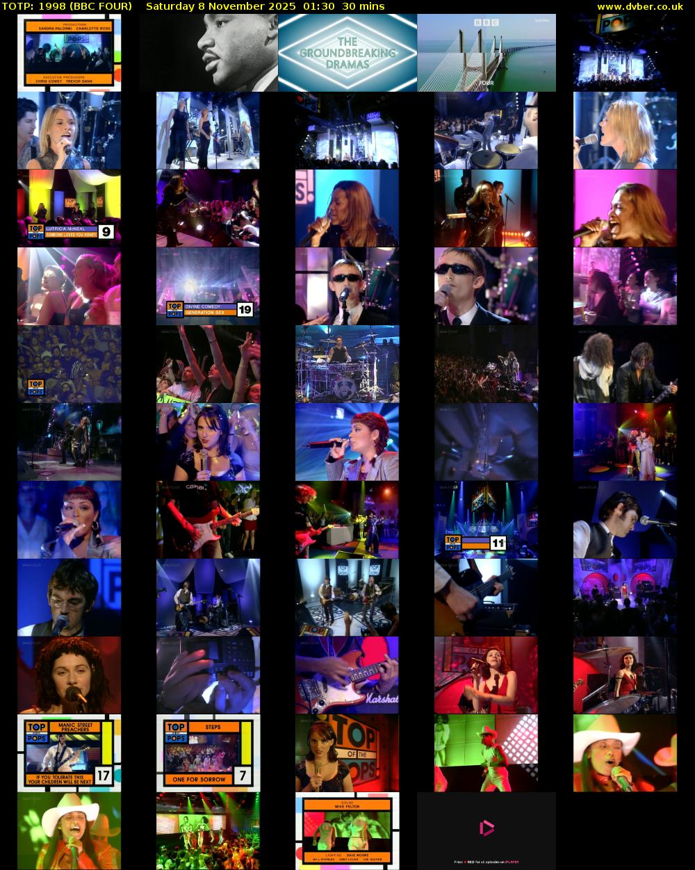 TOTP: 1998 (BBC FOUR) Saturday 8 November 2025 01:30 - 02:00