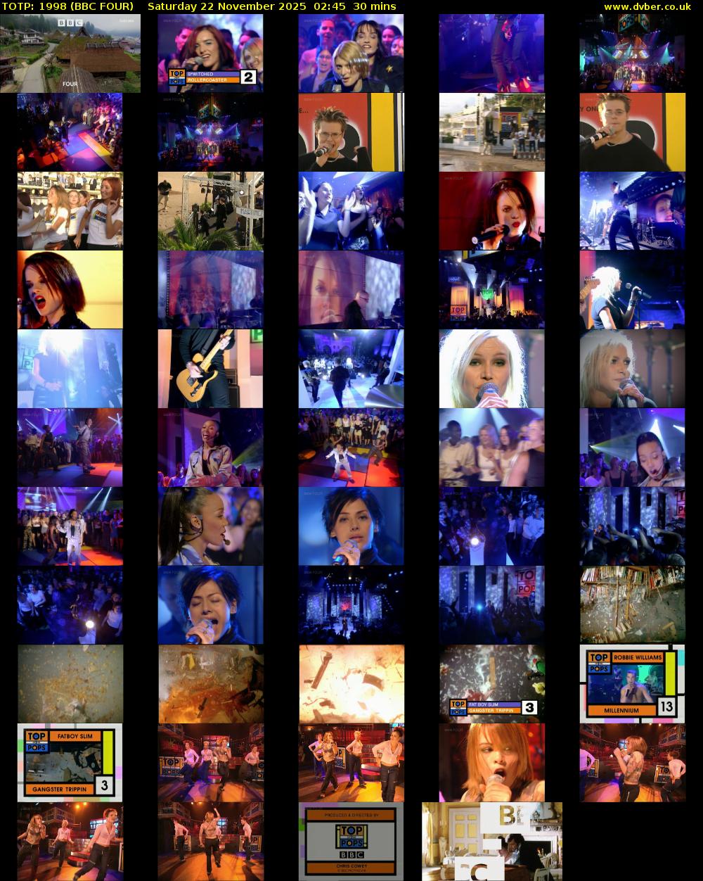 TOTP: 1998 (BBC FOUR) Saturday 22 November 2025 02:45 - 03:15